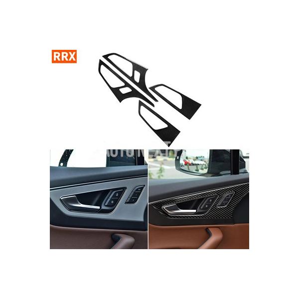 アウディq7sq7 4m 2016 2017 2018 2019用カーボンステッカー ドアハンドルステッカー パネルロックボタントリム 車内カーアクセサリー