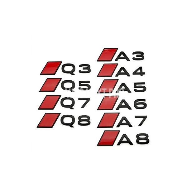 新型3D ABS カーロゴ A3 A4 A5 A6 A7 A8 Q3 Q5 Q7 Q8 アウディ用リアトランクエンブレム 文字ステッカーアクセサリー