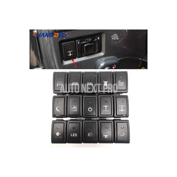 スズキジムニースイフトランディ 2005-2010 LED フォグレーダーデイタイムランニングライト電源オンオフ差動ロックスイッチプッシュボタン