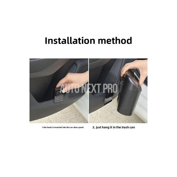 マツダ MX-5 ND/RF CX-3 DK 2015〜2025年式 車用ゴミ箱 ブラック スクエア プッシュ式キット 蓋付き 漏れ防止 吊り下げ式ゴミ箱 アク