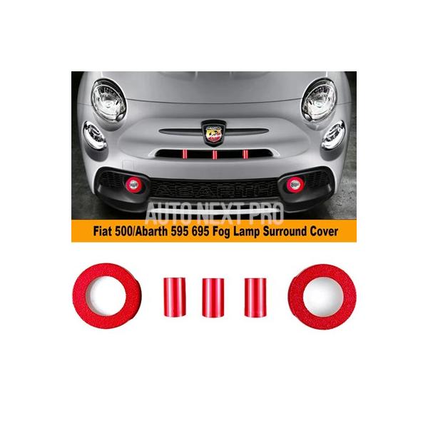 ABS フォグランプサラウンドカバー クリックレース   ファッションデザイン fiat500 アバルト595  695 セットあたり5個