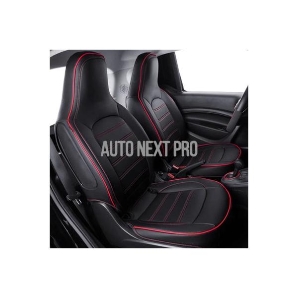 カーシートカバー四季通気性レザーフロントシートクッション自動車シートプロテクターパッドアクセサリーカスタムスマート 453 フォーツー用