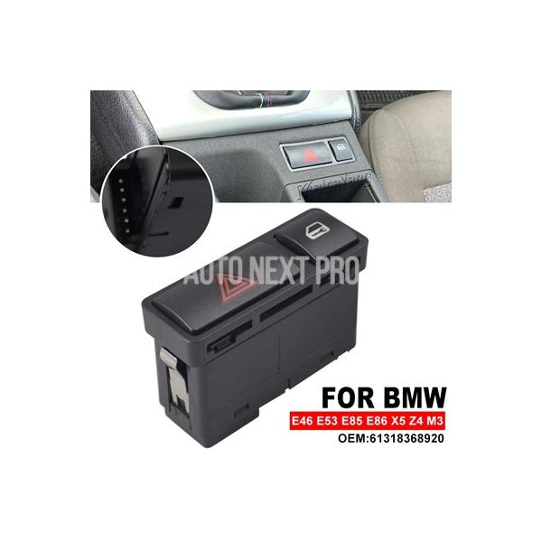 61318368920 ハザード緊急フラッシャーライトスイッチ BMW 3シリーズ E46 E53 E85 E86 X5 Z4 M3 325用 ハザードボタン 