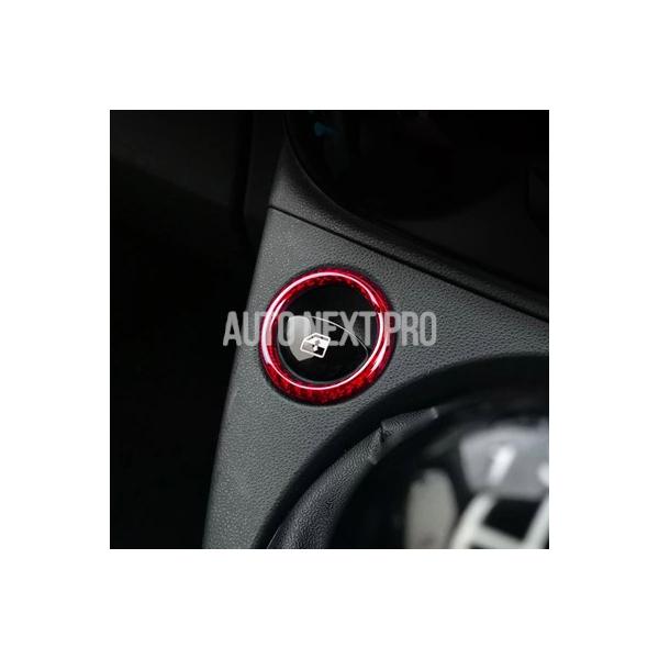 フィアット500 595 695 アバルト 2012-2024年式 車用 セントラルドアロックボタン カーボン装飾フレームステッカー シフトパネルリング
