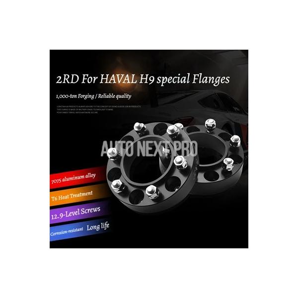 ハヴァルH9用フランジプレート30/35mm 6x139.7 10万トン 7075アルミニウム合金ハブセントリックブラック ホイールスペーサー
