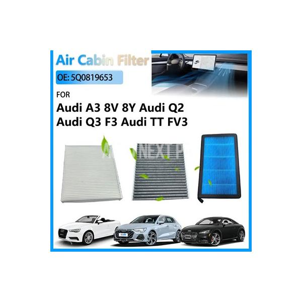 アウディ用エアコンフィルター a3 8v コンバーチブル8y sportback q2 q3 f3 tt mk3 fv3 アクセサリー 5q0819653 5q