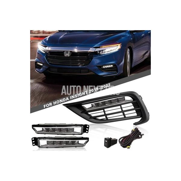 フロントバンパーフォグランプアップグレードキットホンダインサイト 2019 2020 2021 2022 バージョン フォグライトセットスイッチ + 配線