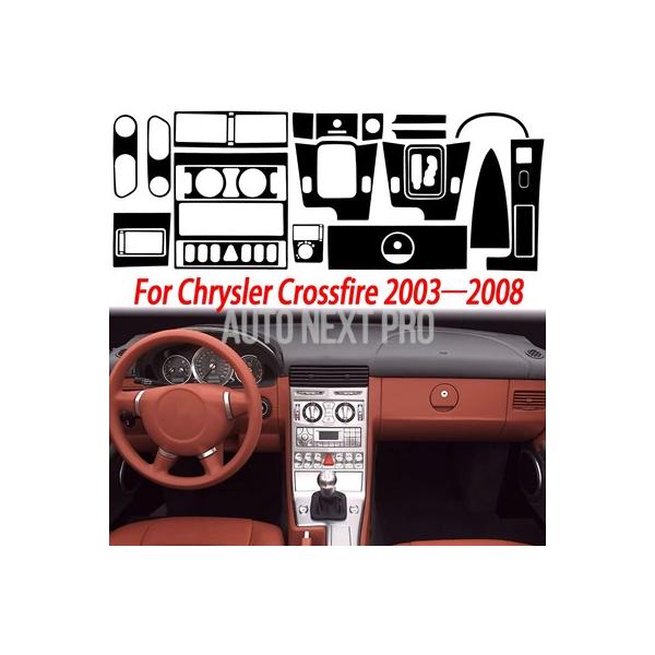 クライスラークロスファイア 2003-2008 カーボン車 インテリアアクセサリーセンターコンソール電源コンセントカバーエアベントフレームステッカー