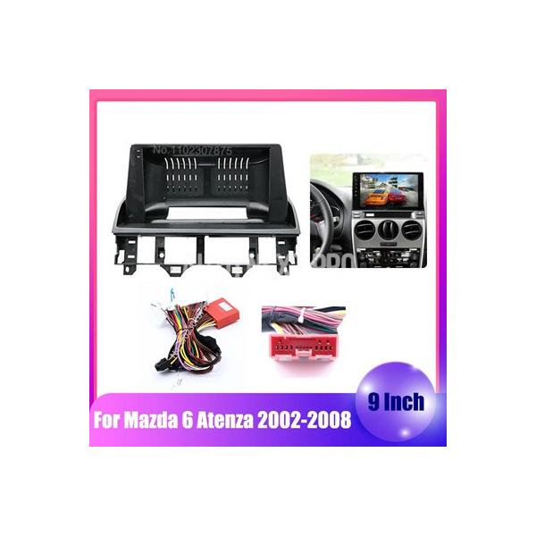 9インチカーラジオ用フェイスパネル マツダ6アテンザ2002-2008用フレーム オーディオ取付ダッシュフィッティングパネルキット 大型スクリーン2DIN