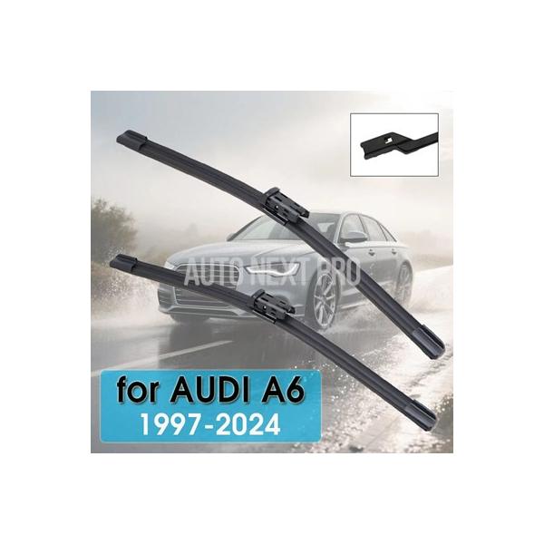 アウディ S6 RS6 A6 C5 C6 4F C7 C8 4K 5G 1997-2024年式 車用フロントワイパーブレード Uフック＆トップロックアーム フロ