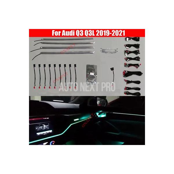 アウディQ3 Q3L 2019-2021 MMIコントロール装飾用車内アンビエントライトLEDダッシュボードムードランプイルミネーションストリップ30色セット
