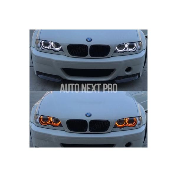 BMW 3 シリーズ E46 セダンツーリングワゴンクーペコンパクト 1998-2005 白色 LED ヘッドライトエンジェル悪魔 目キットエンジェルアイライト