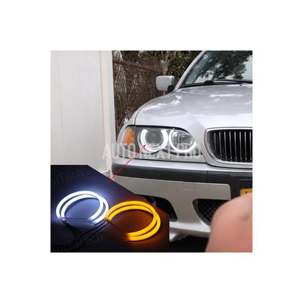 BMW 3シリーズ用白色LEDヘッドライトキット エンジェルアイ デーモンアイ e46 セダン ツーリング ワゴン クーペ コンパクト 1998-2005