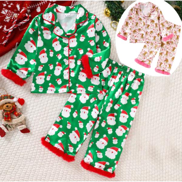 クリスマス サンター衣装  2025年新作【トップス+パンツ】ホームウエア 子供服 パジャマ トップス ズボン ボトムス 通学通園小学校幼稚園保育園 部屋着ツリー