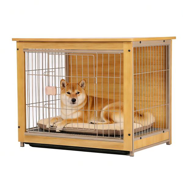 天然木の風合いを活かした、インテリアになじむおしゃれなペットケージ(ナチュラル)。愛犬のトイレトレーニングやハウストレーニング、留守番時の安全確保に最適です。■ 圧迫感の少ない快適設計圧迫感を与えにくい設計で、ワンちゃんが安心してくつろげる...