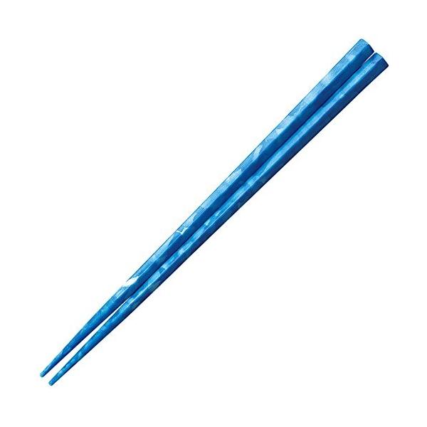 福井クラフト 箸 日本製 22.7cm  五角箸 青マーブル ZA-375658