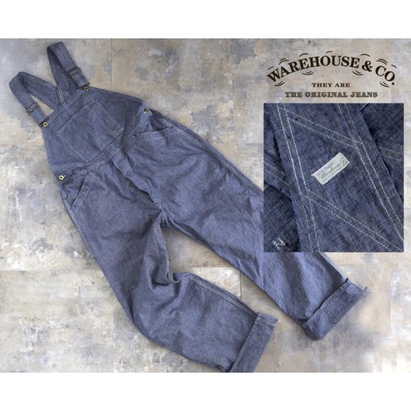 WAREHOUSEウエアハウス オーバーオール 1227 INDIGO PINCHECK OVERALL