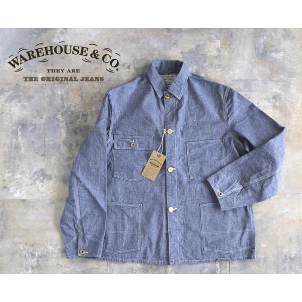 WAREHOUSE ウエアハウス ジャケット INDIGO PINCHECK CHANGE BUTTON