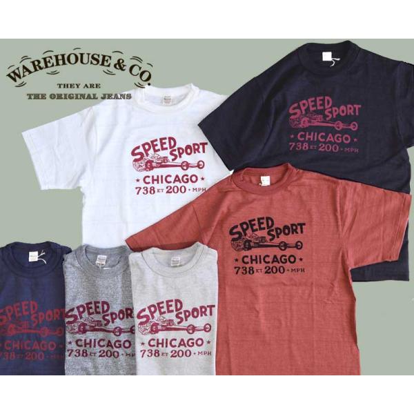 WAREHOUSE ウエアハウス Tシャツ Lot.4601【SPEED SPORT】レーシングカー