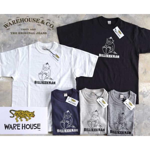 WAREHOUSE ウエアハウス Tシャツ Yusuke Hanai × WAREHOUSE Co. Lot 4601 THE SITTING BILLIKENMAN"座”
