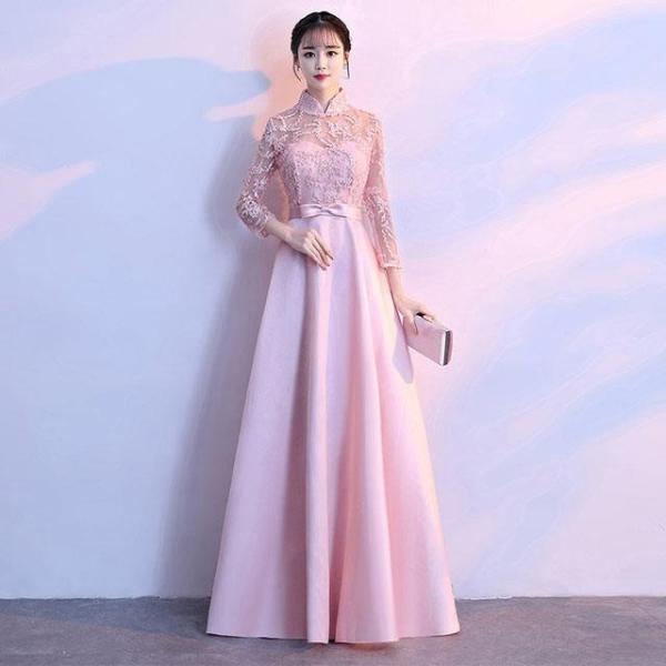GIRL/厚手/新品◆オケージョン二次会パーティ舞台◆ネイビー刺繍レース◆ロング Amazon | [EightSTAR Dress] 結婚式ドレス ロング 個性的