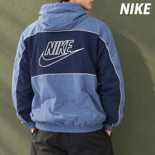 ナイキ クラブ 送料無料 ウインドジャケット メンズ ブランド NIKE フード付き フーディ バックプリント付き 裏メッシュ 3L