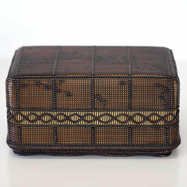 茶道具 塩月寿籃作 竹花入 共箱 C 9076 塩月寿籃