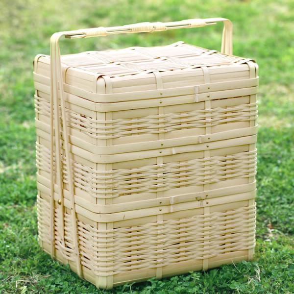 竹虎白竹三段ピクニックバスケット