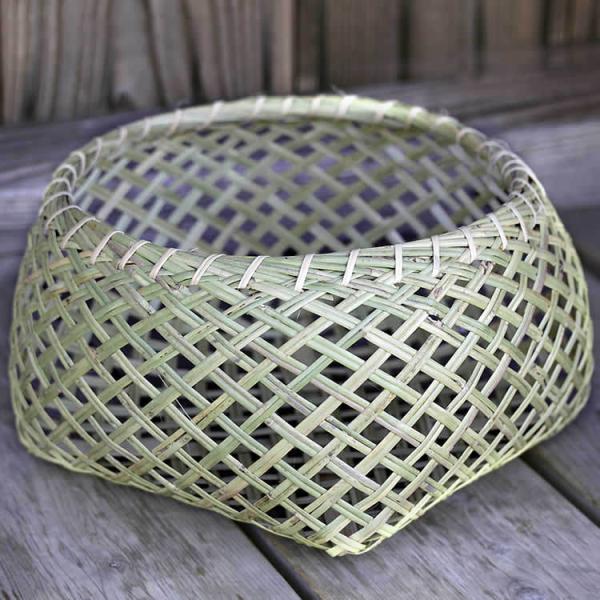 竹の角籠　大 竹製角篭（大）角かご（塗り）タラシ【大特価】