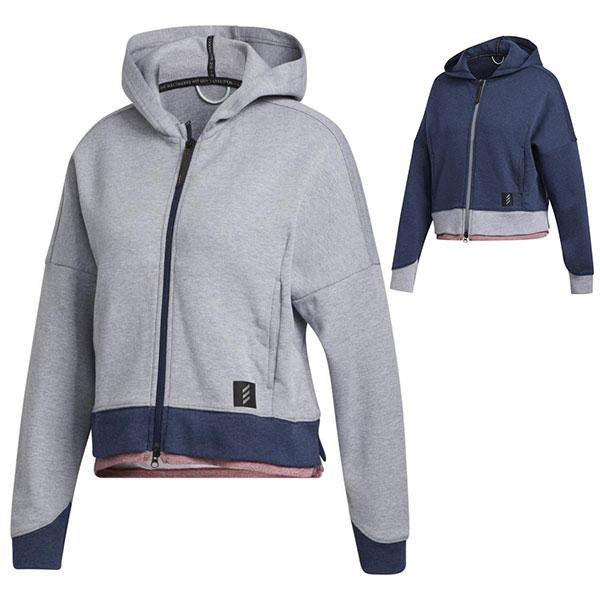 アディダス ゴルフ パーカー レディース 長袖 トレーナー スウェット フーディー フルジップ フード Adicross アディクロス 保温 無地 グレー ネイビー Iub22 竹内ゴルフ ヤフーショッピング店 通販 Yahoo ショッピング