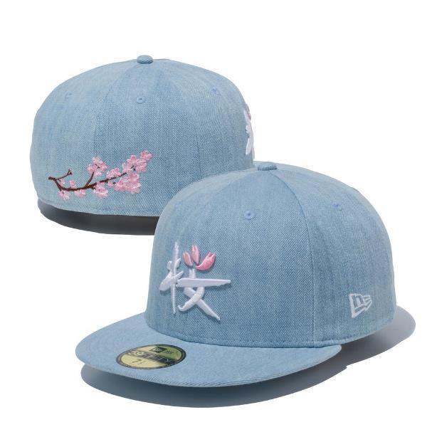 ニューエラ キャップ 帽子 メンズ レディース 桜 さくら 59fifty 無地 ウォッシュドデニム 刺繍 New Era ベースボールキャップ シール フラットバイザー 竹内ゴルフ ヤフーショッピング店 通販 Yahoo ショッピング