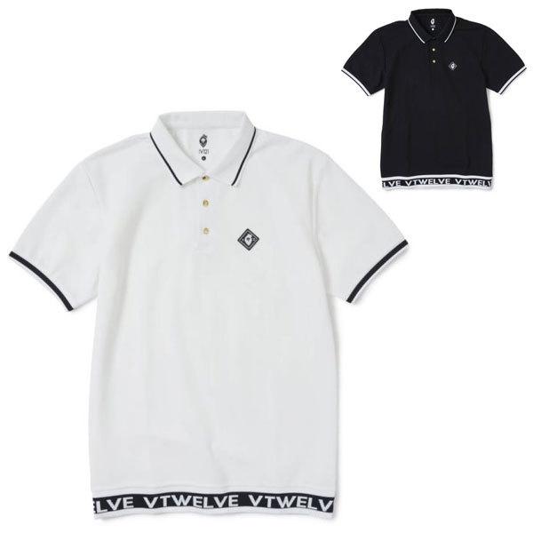 V12 ゴルフ ポロシャツ 半袖 メンズ シャツ ポロ ゴルフウェア 黒