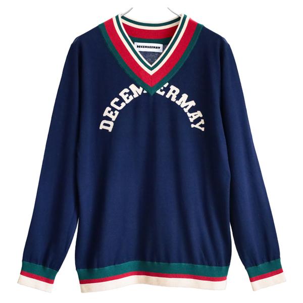 ディセンバーメイ ゴルフ Vネック セーター メンズ ニット 長袖 薄手