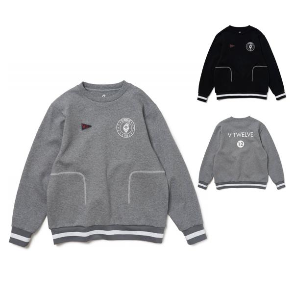V12 ゴルフ スウェット トレーナー メンズ 長袖 ダンボールニット プル  