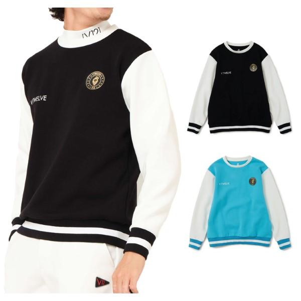 V12 ゴルフ スウェット トレーナー メンズ 長袖 ダンボールニット プル  