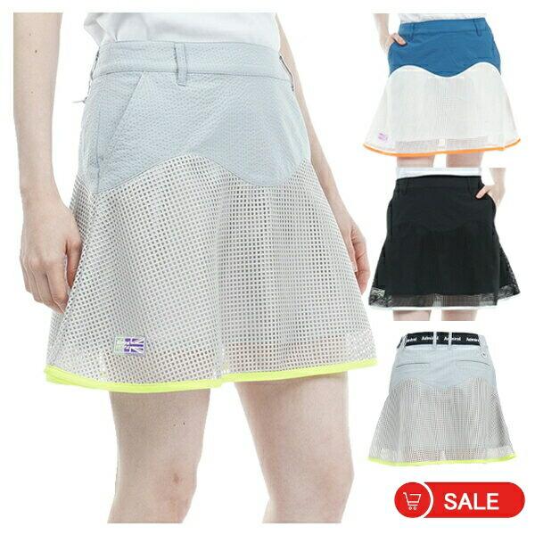 アドミラルゴルフ フレアスカート レディース スカート レイヤーメッシュ フレア 裏地付き ゴルフウェア ブランド 無地 春 夏 ADLA321 Admiral Admiral Golf アドミラルゴルフ フレアスカート レディース スカート