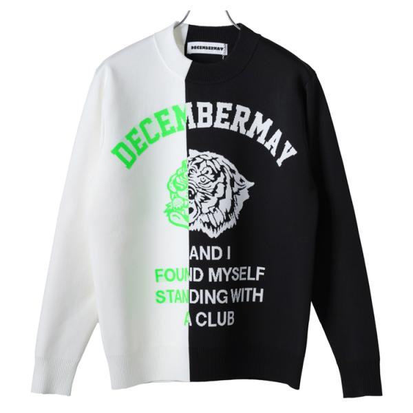 【DECEMBERMAY】ディセンバーメイ XL ゴルフウェア ニット ディセンバーメイ ゴルフ ニット メンズ 長袖 ハイネック モック
