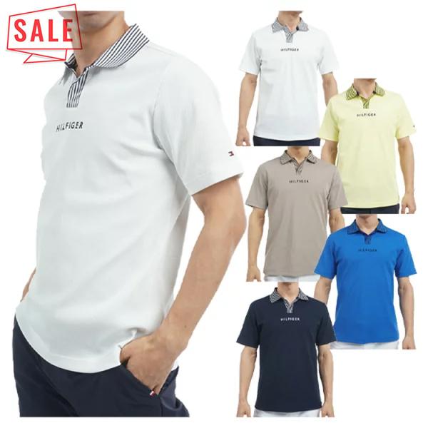 トミーヒルフィガー ゴルフ ポロシャツ メンズ 半袖 シャツ 鹿の子 吸水速乾 UVカット ゴルフウェア ブランド 無地 ロゴ 春 夏 秋 THMA502 TOMMY HILFIGER GOLF（トミー ヒルフィガー ゴルフ） トミー