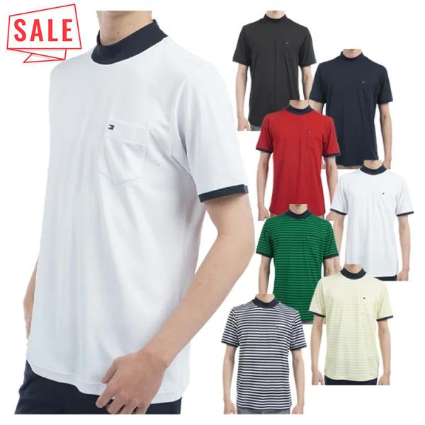 トミーヒルフィガー ゴルフ モックシャツ メンズ 半袖 シャツ モックネック ハイネック 吸水速乾 UVカット 抗菌防臭 ゴルフウェア ブランド 無地 ロゴ 春 夏 秋 THMA515 TOMMY HILFIGER GOLF（トミー ヒルフィガー ゴルフ） トミー