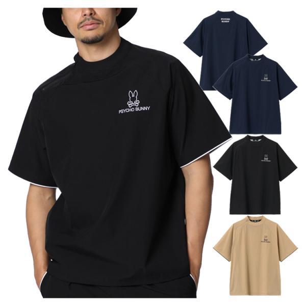 サイコバニー ゴルフ ラグランTシャツ メンズ 半袖 シャツ Tシャツ 軽量 パイピングライン ゴルフウェア 無地 ロゴ 春 夏 秋 ブランド GF720 PSYCHO BUNNY
