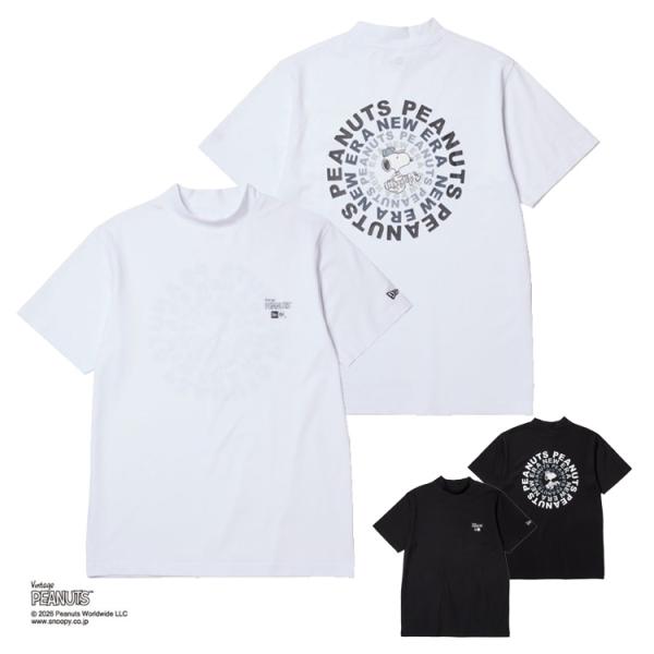 ニューエラ ゴルフ モックシャツ コラボ メンズ レディース 半袖 Tシャツ ミッドネック ピーナッツ スヌーピー ゴルフウェア ブランド 無地 14865850 NEW ERA