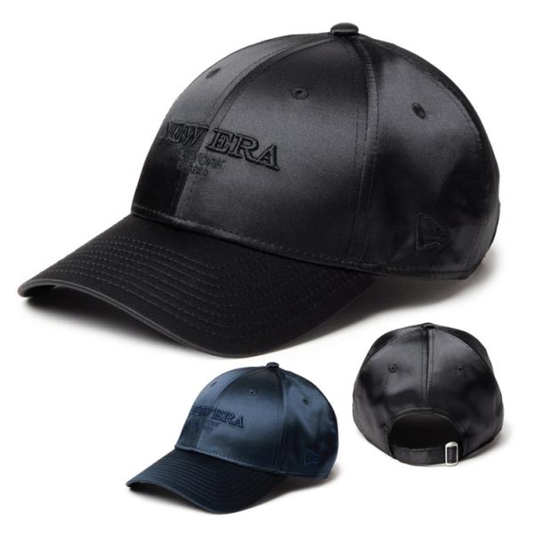 ニューエラ キャップ メンズ レディース 帽子 サテン生地 ワードマークロゴ 9FORTY 14744842 14744843 NEW ERA 無地 シール ベルクロストラップ