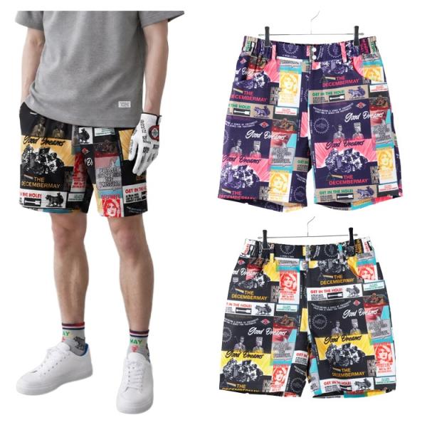 ディセンバーメイ ゴルフ ショートパンツ メンズ パンツ 軽量 ストレッチ 吸水速乾 防シワ UVカット 春夏 秋 ゴルフウェア ブランド DECEMBERMAY 1-605-2163