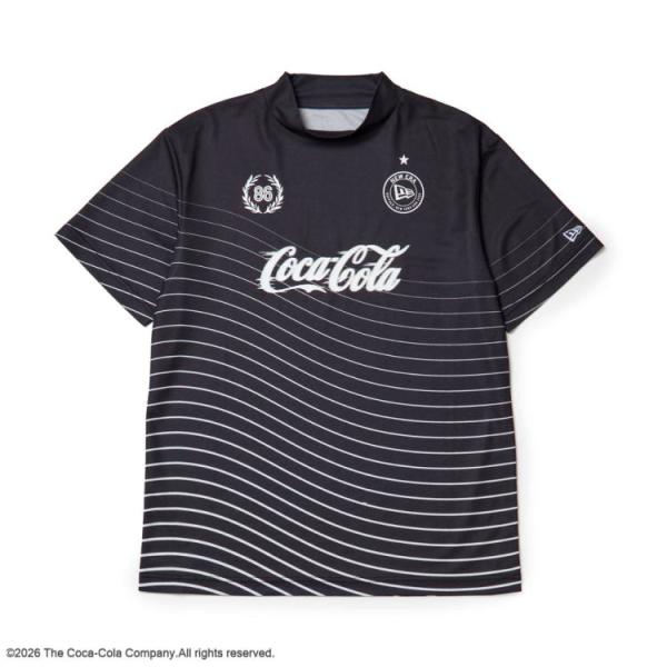 ニューエラ ゴルフ モックシャツ コラボ メンズ レディース 半袖 Tシャツ ミッドネック コカコーラ ゴルフウェア ブランド 総柄 15154972 NEW ERA 春 夏