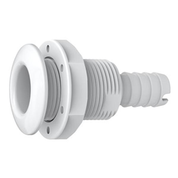 SEAFLO シーフロ社製の樹脂製スルハルです。適合ホースの内径は3/4インチ(約19mm)です。その他のサイズは画像をご覧ください。