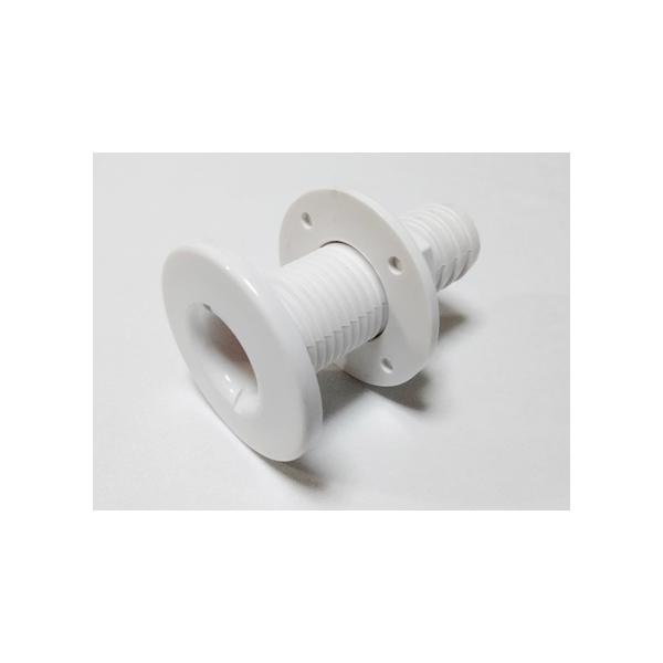 SEAFLO シーフロ社製の樹脂製スルハルです。適合ホースの内径は1-1/8インチ(約28.5mm)です。その他のサイズは画像をご覧ください。