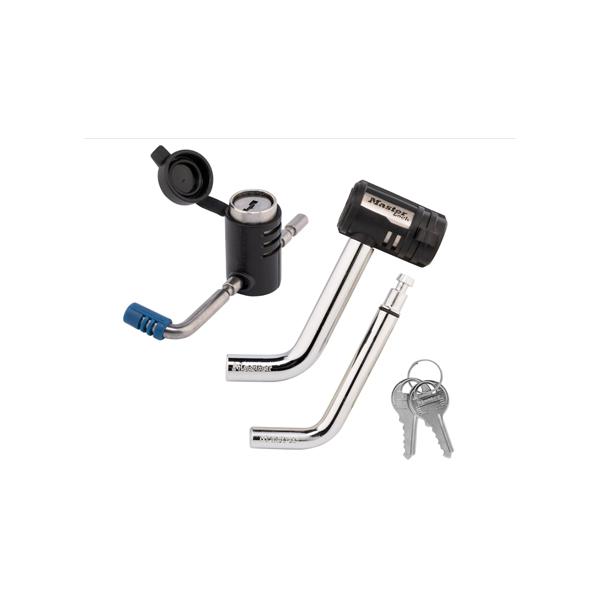 アメリカの大手鍵メーカー、Master Lock社のレシーバーロック・カプラーロックセットです。同じキーでレシーバーロックとカプラーローックが施錠・開錠できる優れものです。レシーバーロックは1/2インチ（約13mm)ピンと5/8インチ(約1...