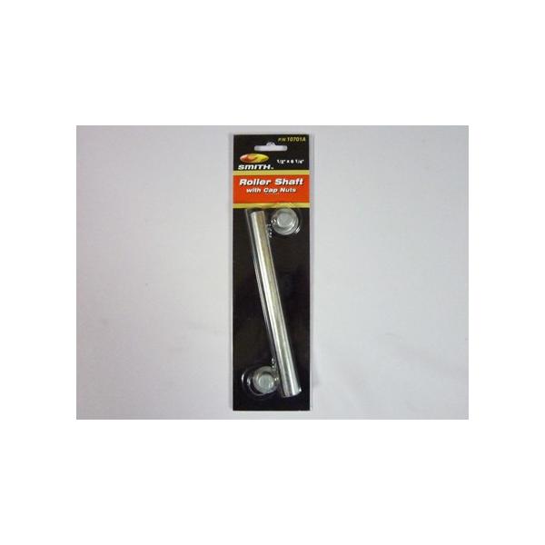 アメリカの大手マリンパーツメーカー、SMITH社のボートトレーラー用ローラーシャフトです。品番は10701Aです。スプールローラーをステーに固定するためのシャフトです。両端を固定するキャップナットが2個付属します。長さは6-1/4インチ（1...