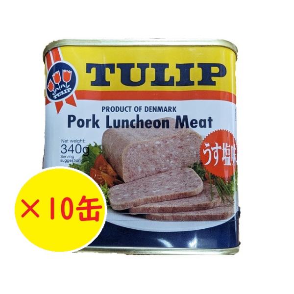 チューリップ ポークランチョンミート うす塩味340g TULIP ×10缶