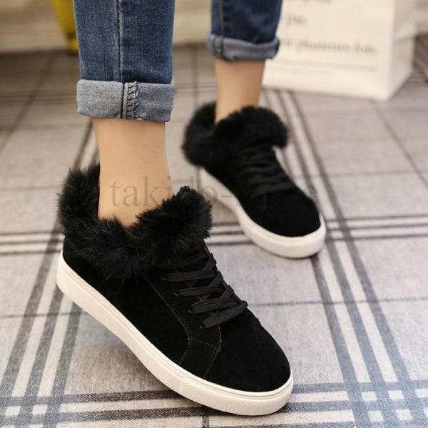 18人気新品 今年もトレンドのファーが可愛いスニーカー スニーカー お買い得 レディース ローカット ファーシューズ 年始セール ファー 靴